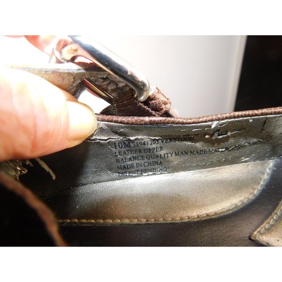 Naturalizer Brown Leather MaryJane 3.5" Heel Wide Strap Siver Buckle Shoe 10M - Picture 7 of 8